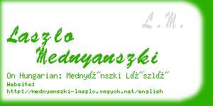 laszlo mednyanszki business card